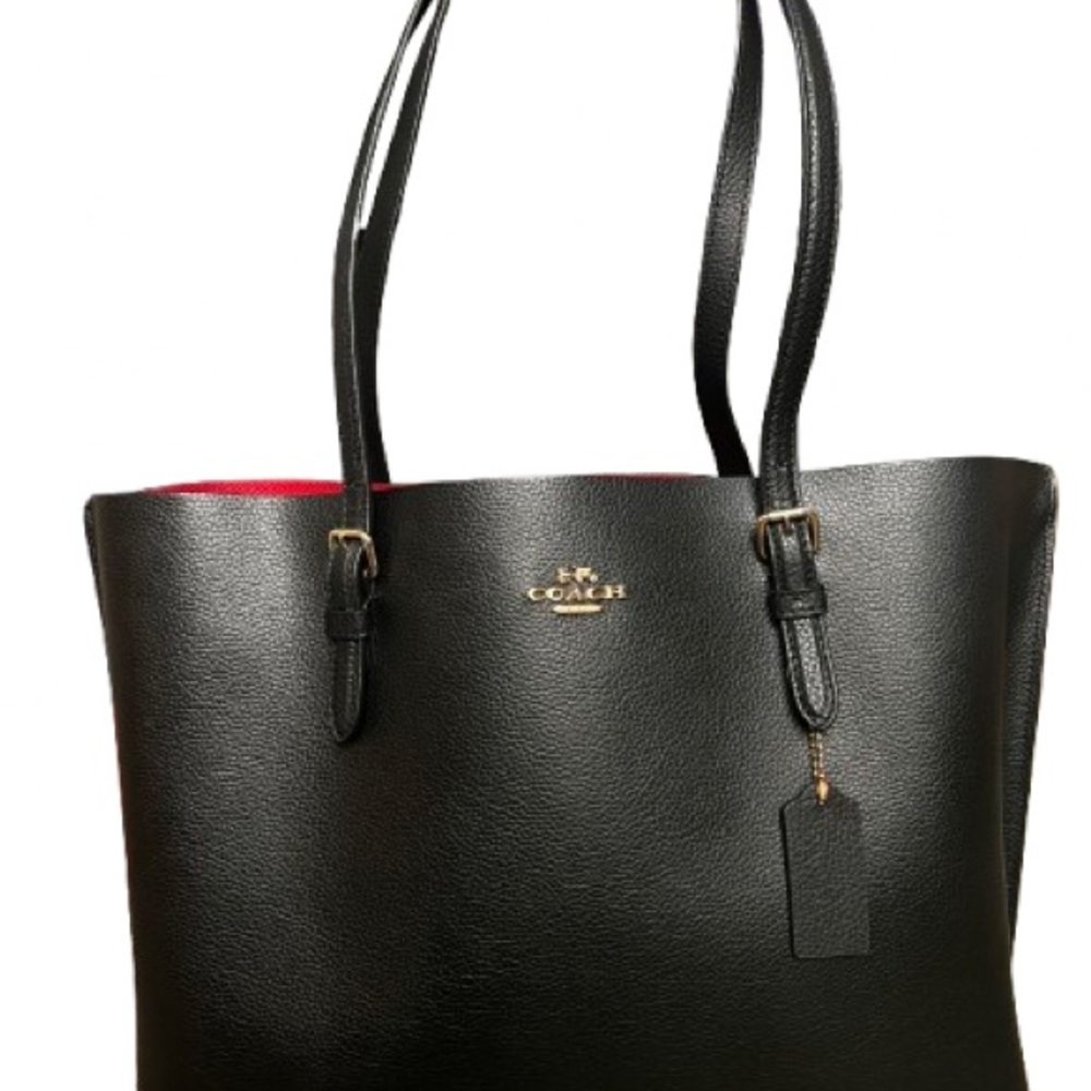 Coach Black Leather Structured Tote
